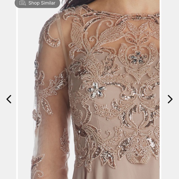 Taupe Beaded Top Long Chiffron Skirt Dress New With Tags from Lord and Taylor - Picture 6 of 6